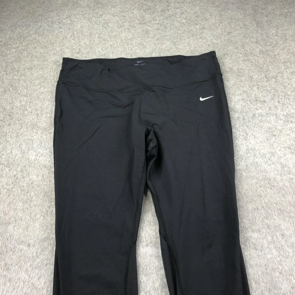 Nike Leggings Womens 2X Black Dri-FIT Compression Ankle Running Gym Athletic